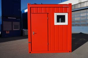 10' Bürocontainer / Außenansicht Tür und Fenster - conro.container