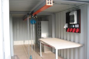20' Werkstattcontainer - Krahnbahncontainer - ISO-Norm Seecontainer - Stahlcontainer mit CSC-Zulassung - Innenansicht
